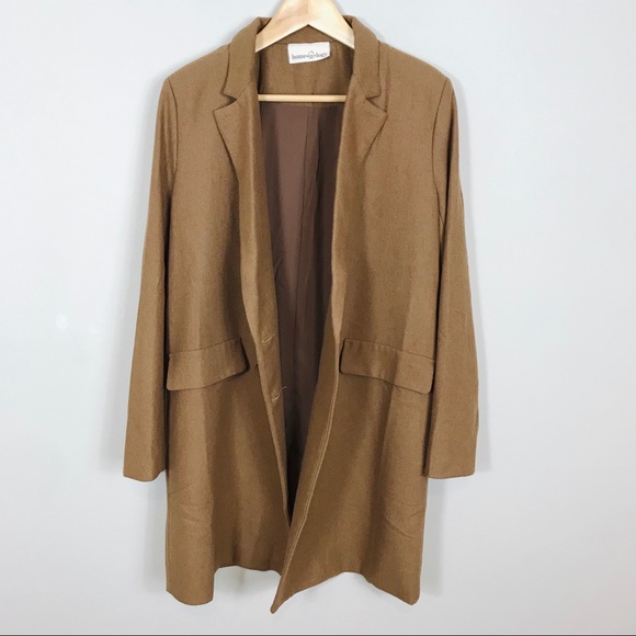 NEW BOUTIQUE Camel Tan Longline Long Blazer Coat - Picture 7 of 10